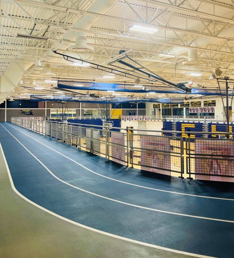 Indoor track and gym at Chelsea high school where different sports prepare for the start of their seasons.