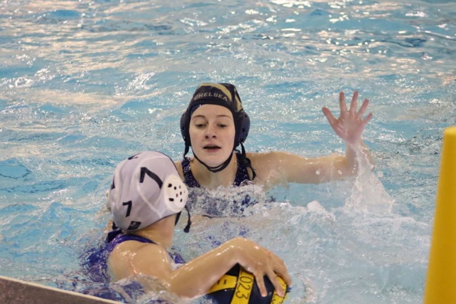 Almost got it! Gabriella Rudolph going for the ball during a water polo game.