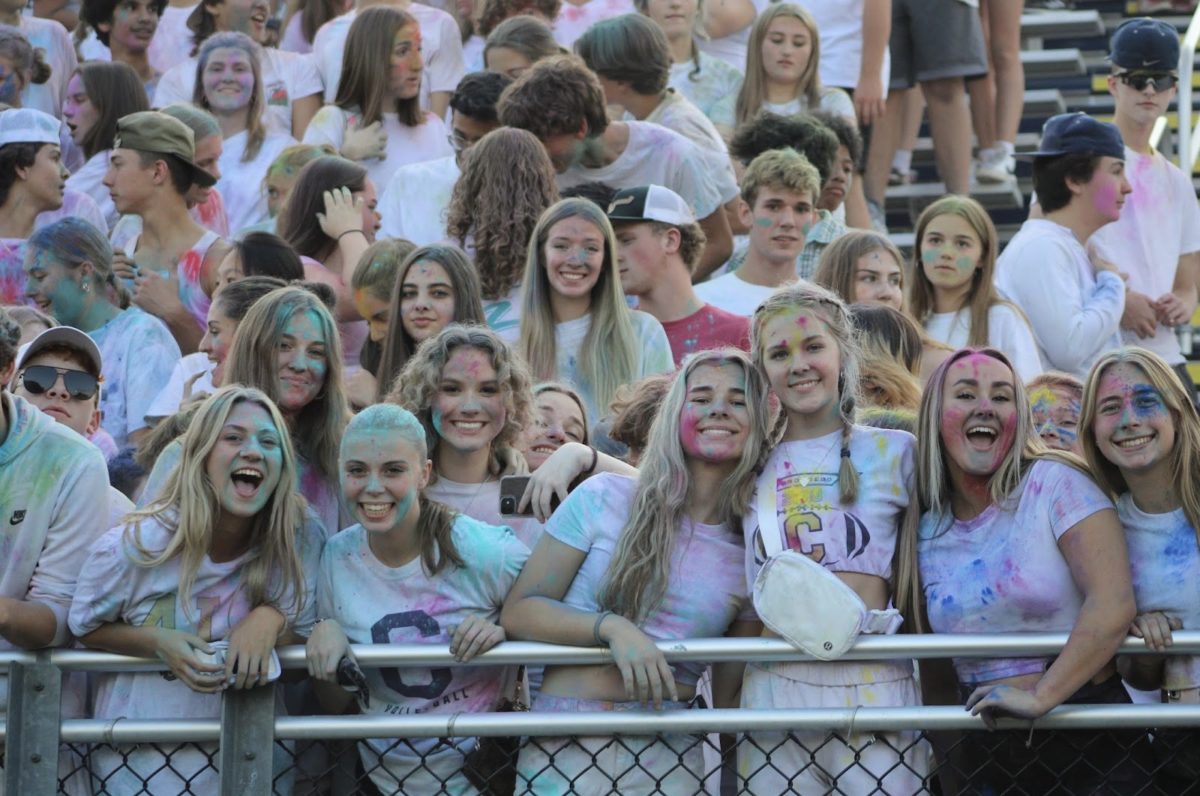 After the color blast, the student section is packed with color and spirit!