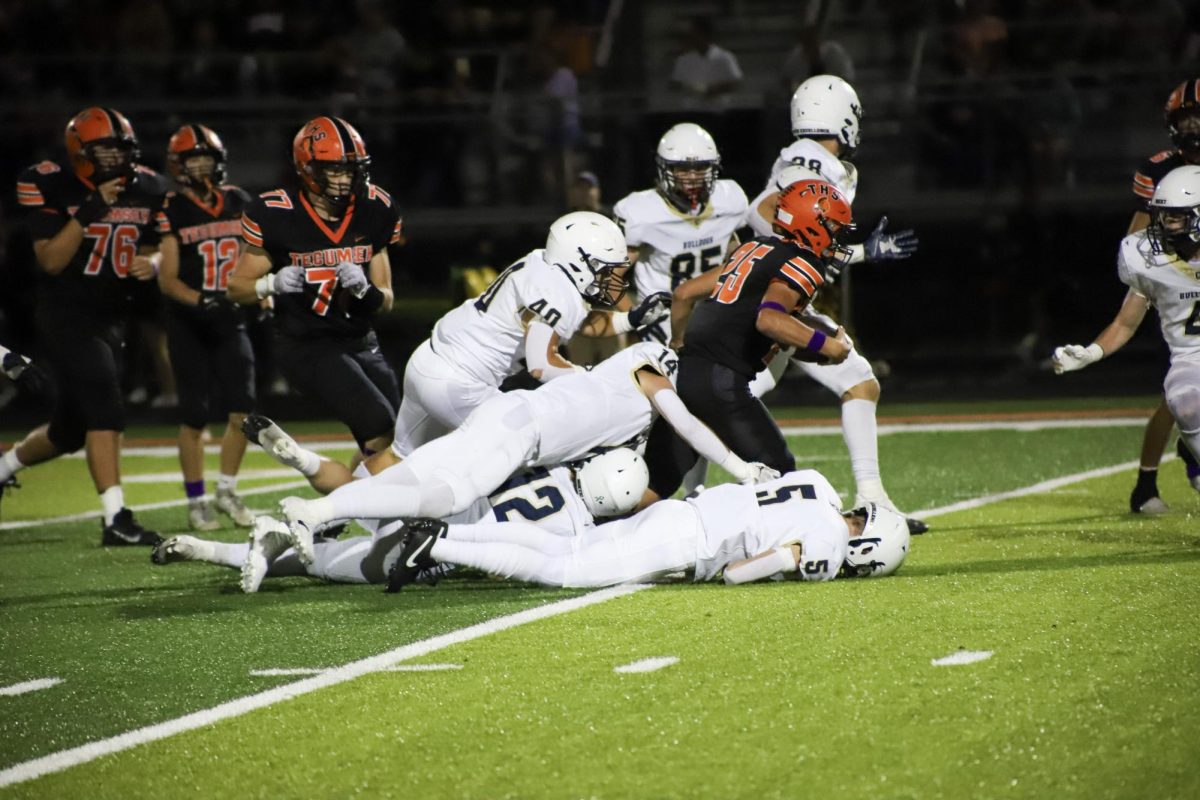 Chelsea going down on Tecumseh for the tackle