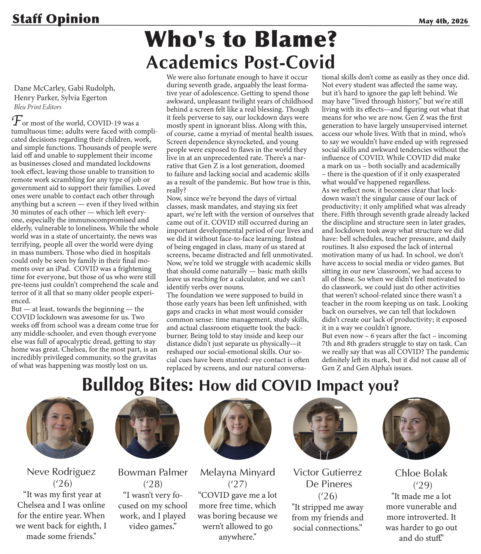 CHS Bleuprint: Spring 2026 Print Edition