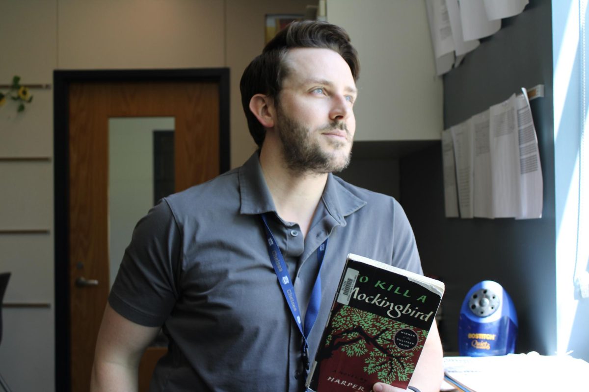 English teacher Michael McLone plays the role of the judge during 10th grade mock trials, where racism, prejudice and morals are up for debate.